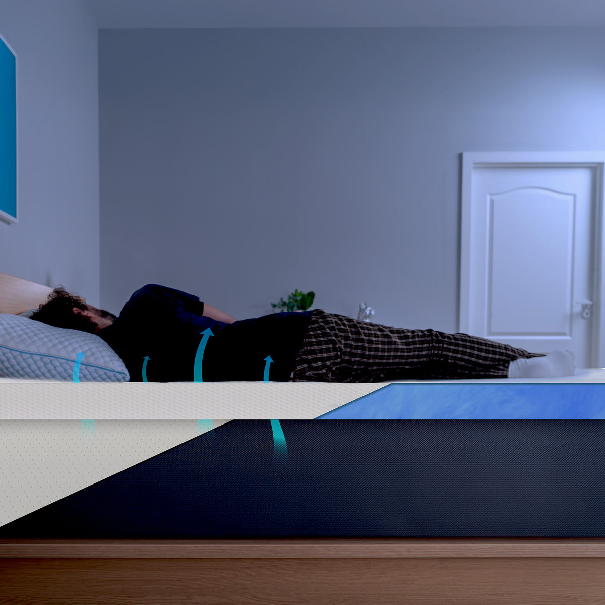 Pleasantly cool lying feel