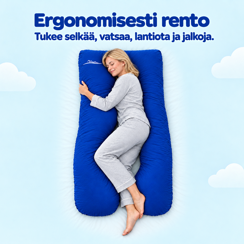 Ergonomisesti rento – tukee selkää, vatsaa, lantiota ja jalkoja – Blau (Blue)